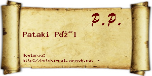 Pataki Pál névjegykártya